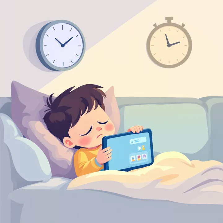 Kid glued to screen for hours
